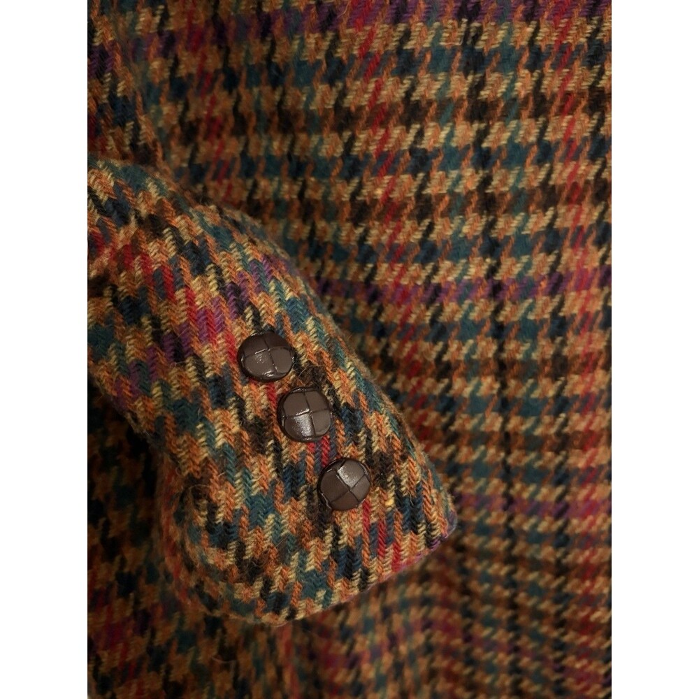Vintage Giorgio Sant Angelo Blazer Womens 10 Brown Herringbone 100% Wool - Picture 5 of 10